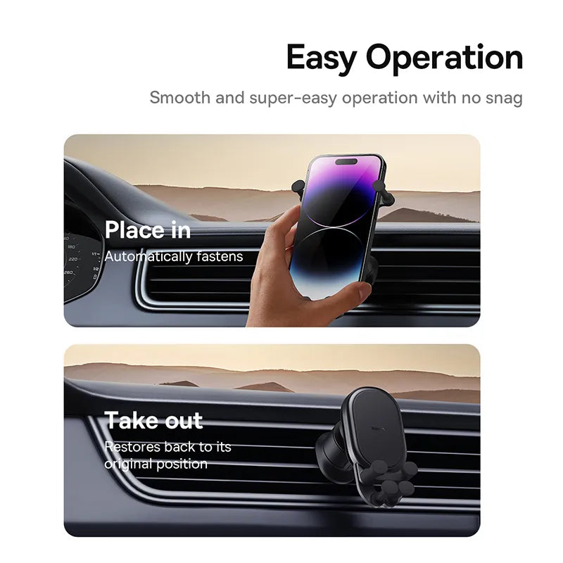 Baseus Car Phone Holder Gravity Auto Restorable in Car Air Vent Silicone Stand For iPhone Xiaomi Samsung Car Mobile Support