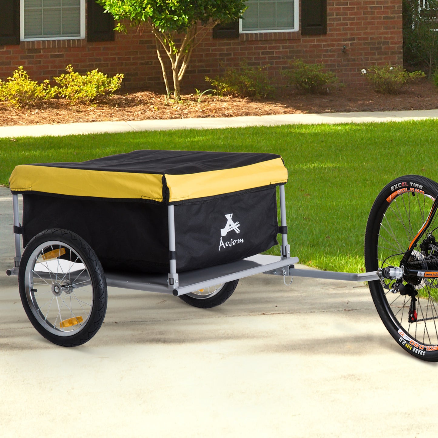 Bicycle Bike Cargo Trailer Garden Utility Cart Carrier Tool Yellow