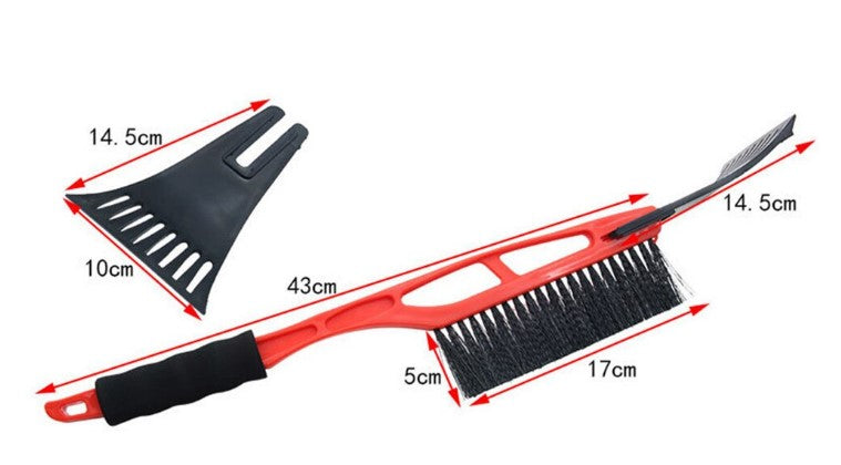 2-in-1 Ice Scraper with Brush For Car Windshield