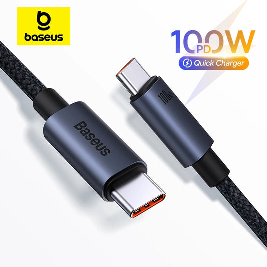 Baseus USB Cable for iPhone 15 promax USB C to Type C Fast Charger Cable for Xiaomi Samsung MacBook iPad 5A Mobile Phone Cord