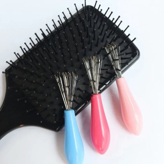2pcs Comb Hair Brush Cleaner Plastic Handle Cleaning Brush Remover Embedded Beauty Tools Cleaning Products Cleaning Supplies